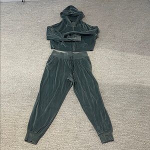 Victoria's Secret Green Velour Jogger Set
